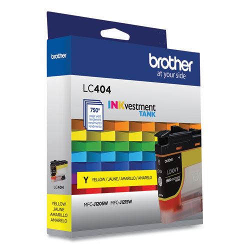 BROTHER  INKvestment Ink, 750 Page-Yield, Yellow - LC404YS