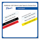 TZe Extra-Strength Adhesive Laminated Labeling Tape, 0.35" x 26.2 ft, Black on White - TZES221