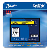 BROTHER TZe Laminated Removable Label Tapes, 0.35" x 26.2 ft, Black on Yellow - TZE621CS