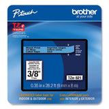 BROTHER TZe Laminated Removable Label Tapes, 0.35" x 26.2 ft, Black on Blue - TZE521CS