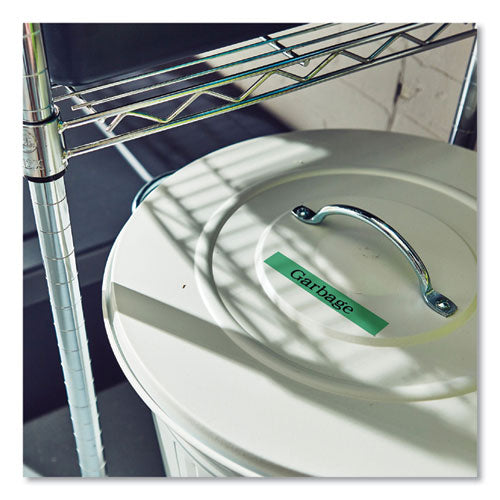 BROTHER TZe Laminated Removable Label Tapes, 0.35" x 26.2 ft, Black on Green - TZE721CS