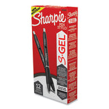 S-Gel High-Performance Gel Pen, Retractable, Medium 0.7 mm, Black Ink, Black Barrel, Dozen - 2096159