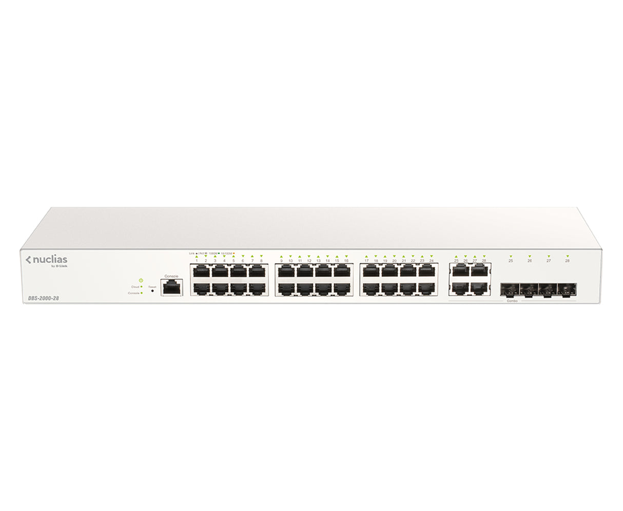 D-Link 28-Port Gigabit Nuclias Smart Managed Switch including 4x 1G Combo Ports - DBS-2000-28 D-LINK