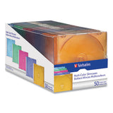CD/DVD Slim Case, Assorted Colors, 50/Pack - 94178