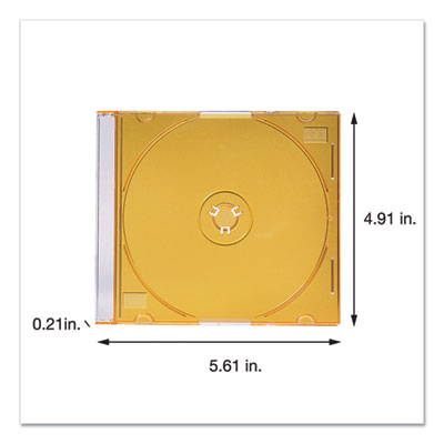 CD/DVD Slim Case, Assorted Colors, 50/Pack - 94178