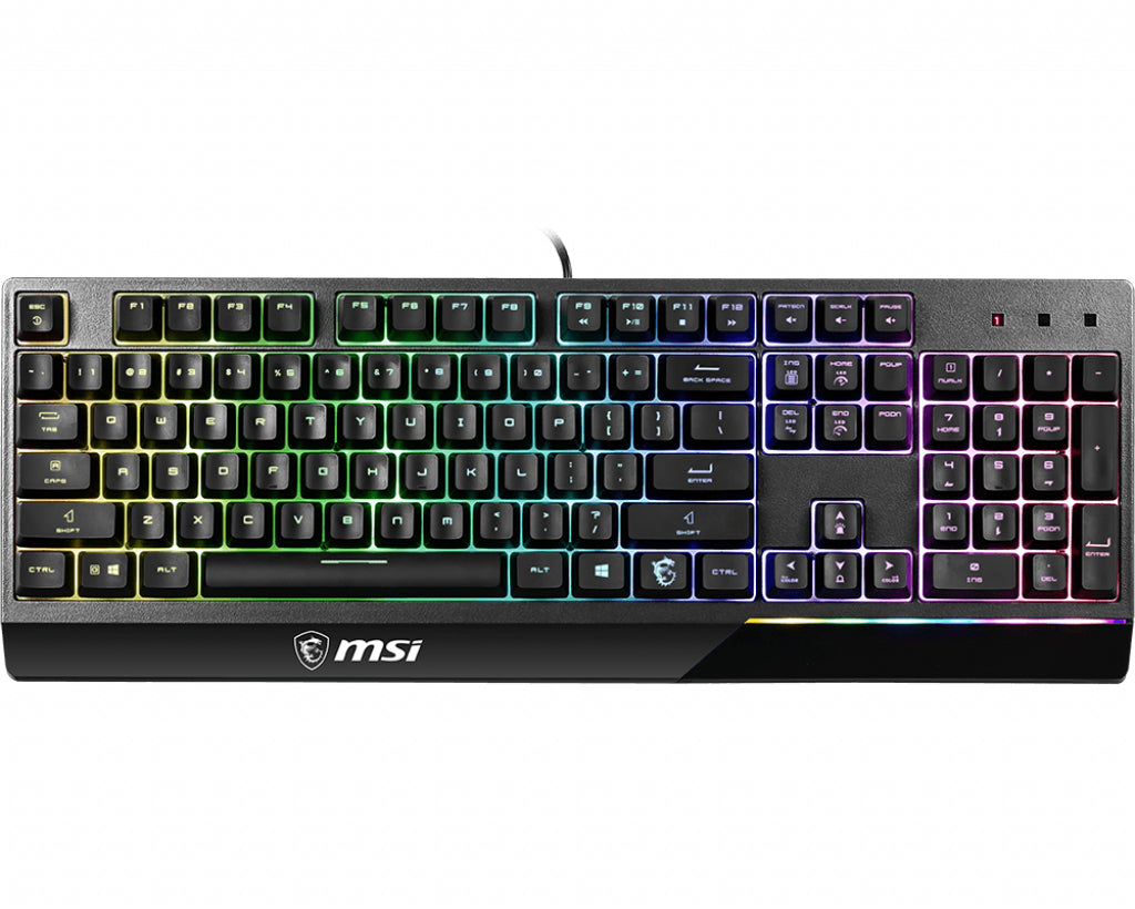 MSI VIGOR GK30 RGB MEMchanical Gaming Keyboard ' UK Layout, MECH. Membrane switches, 6-Zone RGB Lighting, RGB Mystic Light, water repellent keyboard design' - VIGORGK30