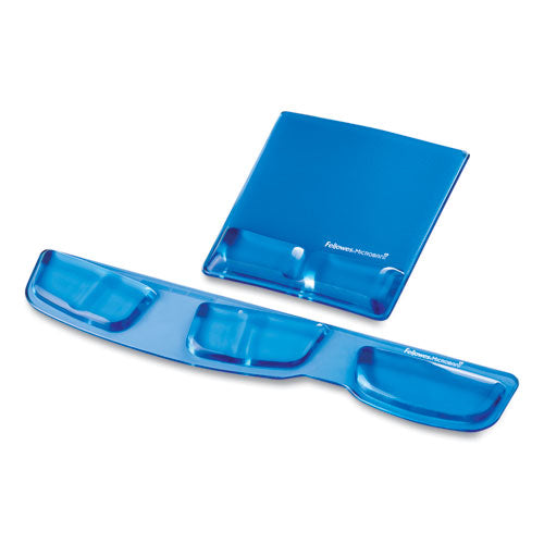 FELLOWES Gel Wrist Support with Attached Mouse Pad, 8.25 x 9.87, Blue - 9182201