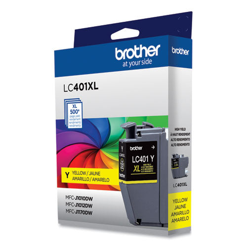 BROTHER  High-Yield Ink, 500 Page-Yield, Yellow - LC401XLYS