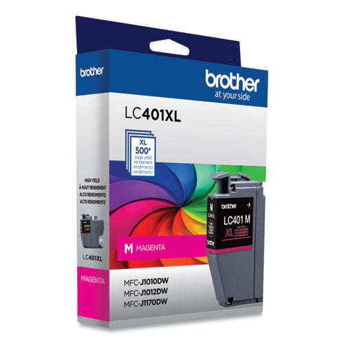 BROTHER  High-Yield Ink, 500 Page-Yield, Magenta - LC401XLMS