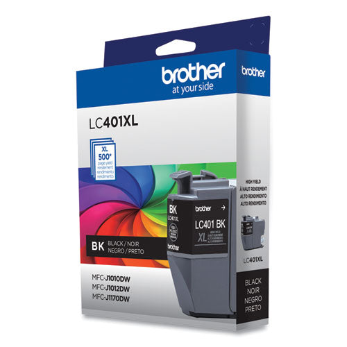 BROTHER  High-Yield Ink, 500 Page-Yield, Black - LC401XLBKS
