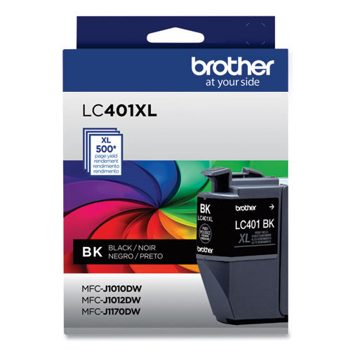 BROTHER  High-Yield Ink, 500 Page-Yield, Black - LC401XLBKS
