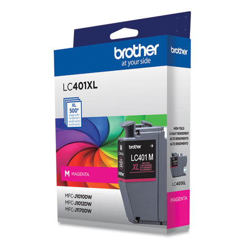 BROTHER  High-Yield Ink, 500 Page-Yield, Magenta - LC401XLMS