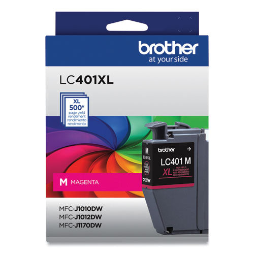 BROTHER  High-Yield Ink, 500 Page-Yield, Magenta - LC401XLMS