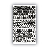 Press-On Vinyl Self-Adhesive Numbers and Uppercase Letters, 0.5" Tall, Black Characters, 201/Pack - 01010
