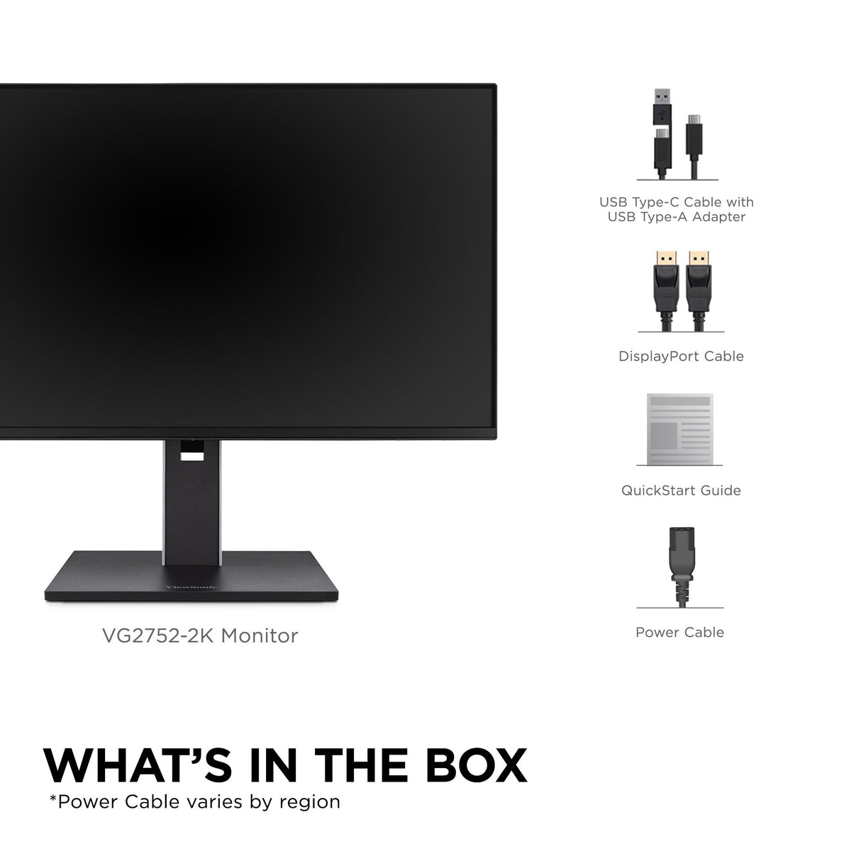 Viewsonic VG Series VG2752-2K computer monitor 68.6 cm (27") 2560 x 1440 pixels Quad HD LED Black - VG2752-2K
