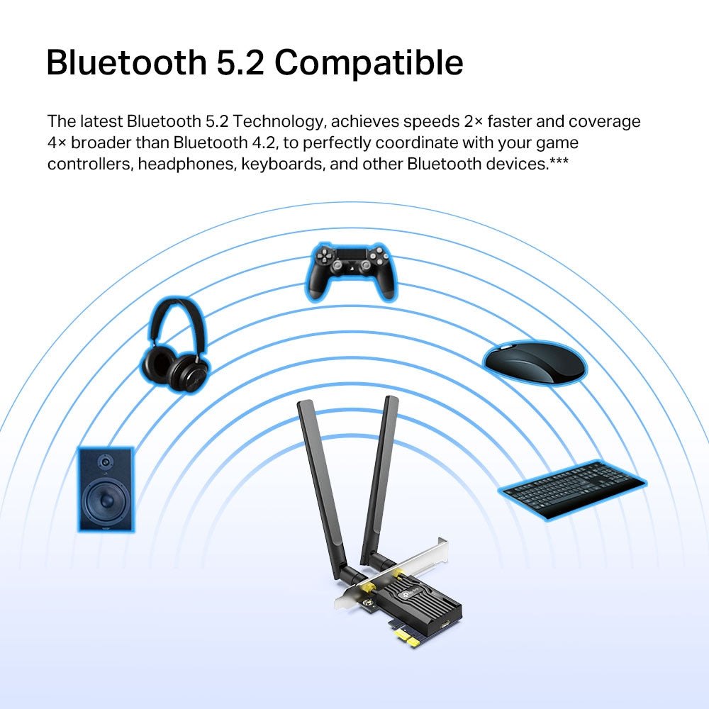 TP-Link Archer AX3000 Wi-Fi 6 Bluetooth 5.2 PCIe Adapter - ARCHER TX55E