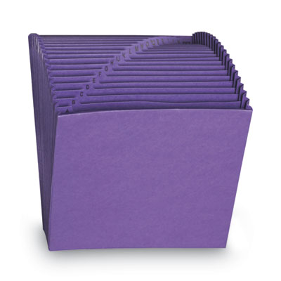Heavy-Duty Indexed Expanding Open Top Color Files, 21 Sections, 1/21-Cut Tabs, Letter Size, Purple - 70721