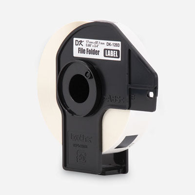 Die-Cut File Folder Labels, 0.66" x 3.4", White, 300 Labels/Roll - DK1203