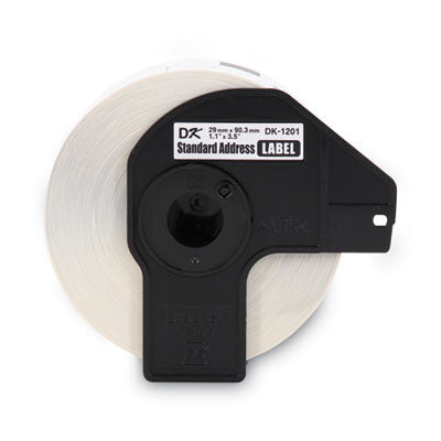 Die-Cut Address Labels, 1.1" x 3.5", White, 400 Labels/Roll - DK1201
