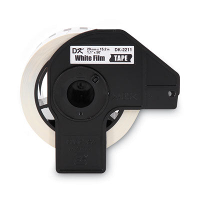Continuous Film Label Tape, 1.1" x 50 ft Roll, White - DK2211
