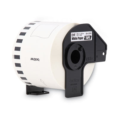 Continuous Paper Label Tape, 2.4" x 100 ft Roll, White - DK2205