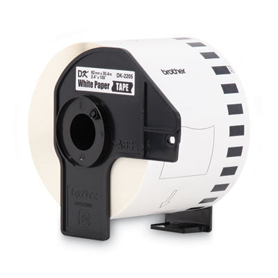 Continuous Paper Label Tape, 2.4" x 100 ft Roll, White - DK2205