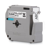 M Series Tape Cartridge for P-Touch Labelers, 0.47" x 26.2 ft, Black on Clear - M131