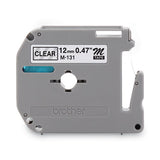 M Series Tape Cartridge for P-Touch Labelers, 0.47" x 26.2 ft, Black on Clear - M131