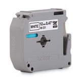 M Series Tape Cartridge for P-Touch Labelers, 0.47" x 26.2 ft, Black on White - M231