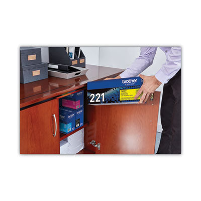 TN221Y Toner, 1,400 Page-Yield, Yellow - TN221Y