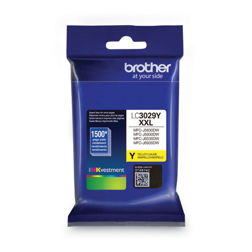 BROTHER  INKvestment Super High-Yield Ink, 1,500 Page-Yield, Cyan/Magenta/Yellow - LC30293PK
