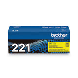 TN221Y Toner, 1,400 Page-Yield, Yellow - TN221Y