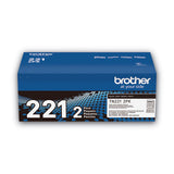 BROTHER TN2212PK Toner, 2,500 Page-Yield, Black, 2/Pack - TN2212PK