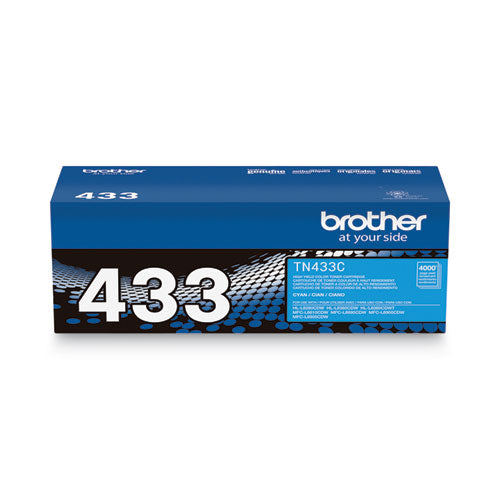 BROTHER  High-Yield Toner, 4,000 Page-Yield, Cyan - TN433C