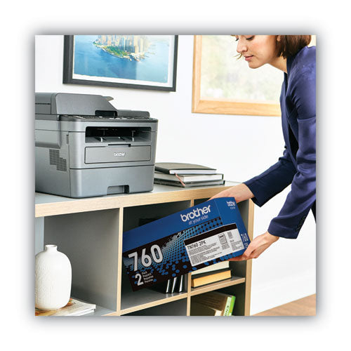 BROTHER  High-Yield Toner, 3,000 Page-Yield, Black, 2/Pack - TN7602PK