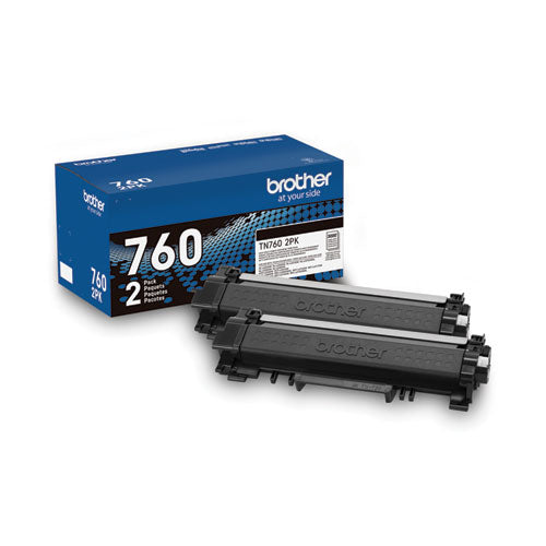 BROTHER  High-Yield Toner, 3,000 Page-Yield, Black, 2/Pack - TN7602PK