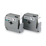 M Series Tape Cartridges for P-Touch Labelers, 0.47" x 26.2 ft, Black on White, 2/Pack - M2312PK