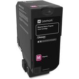 Lexmark CS720, CS/CX725 Magenta Toner Cartridge Return Program Yield 3,000 Pages 74C10M0