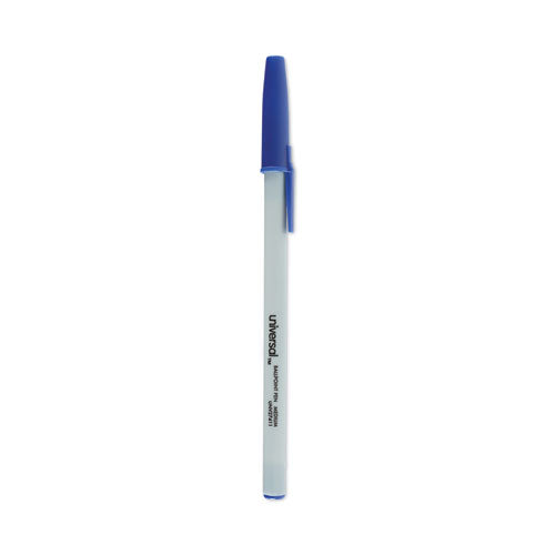 C2G Ballpoint Pen, Stick, Medium 1 mm, Blue Ink, Gray/Blue Barrel, Dozen - 27411