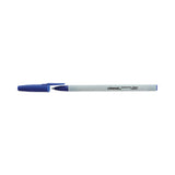 C2G Ballpoint Pen, Stick, Medium 1 mm, Blue Ink, Gray/Blue Barrel, Dozen - 27411