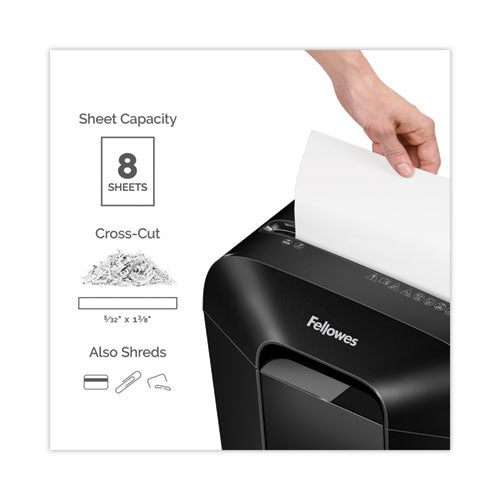FELLOWES Powershred LX45 Cross-Cut Shredder, 8 Manual Sheet Capacity - 4400201