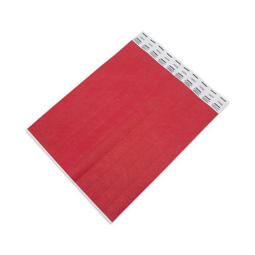 FELLOWES Crowd Management Wristbands, Sequentially Numbered, 9.75" x 0.75", Red, 500/Pack - 75510