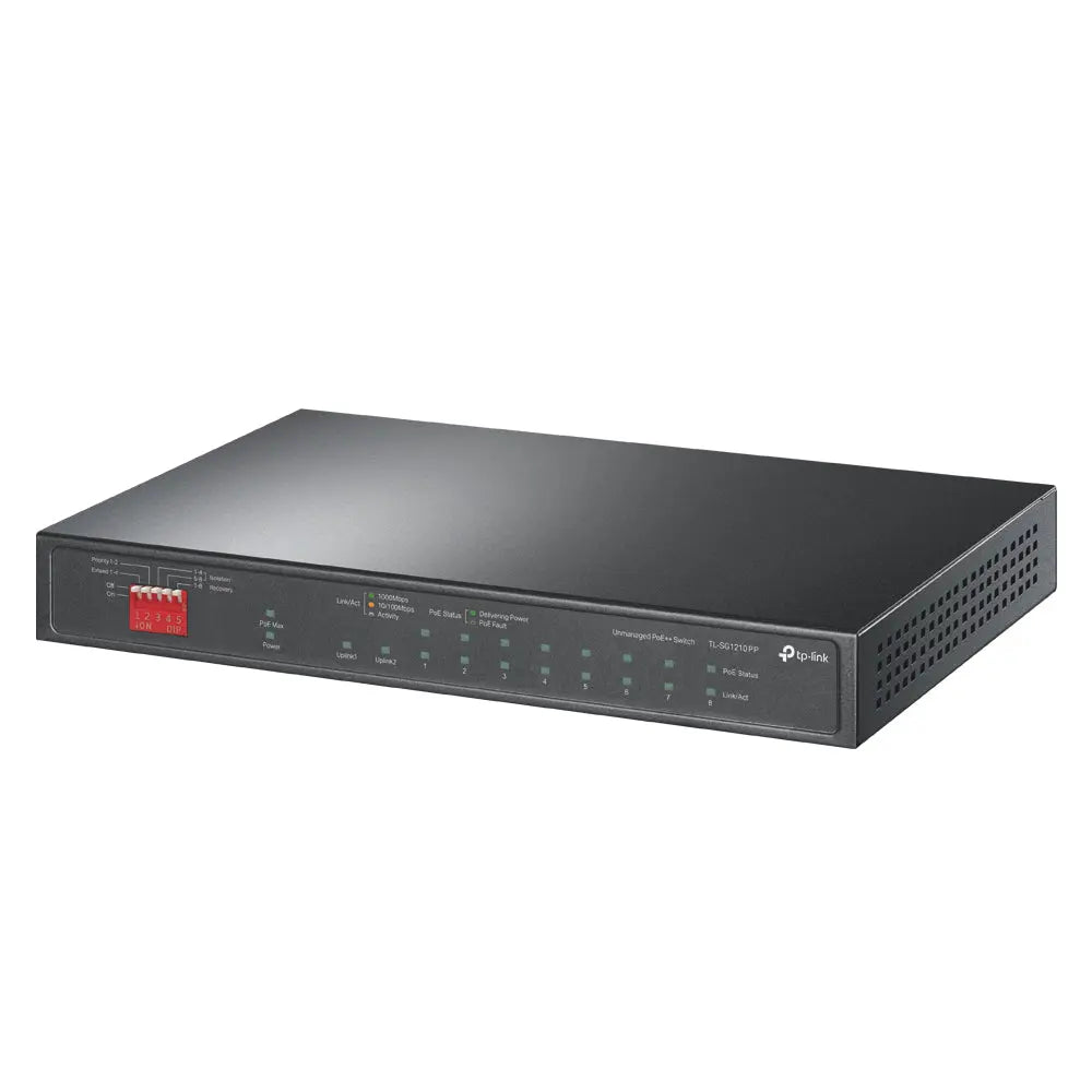 TP-Link 10-Port Gigabit Desktop Switch with 6-Port PoE+ and 2-Port PoE++ - TL-SG1210PP - eCommerce Business Prime