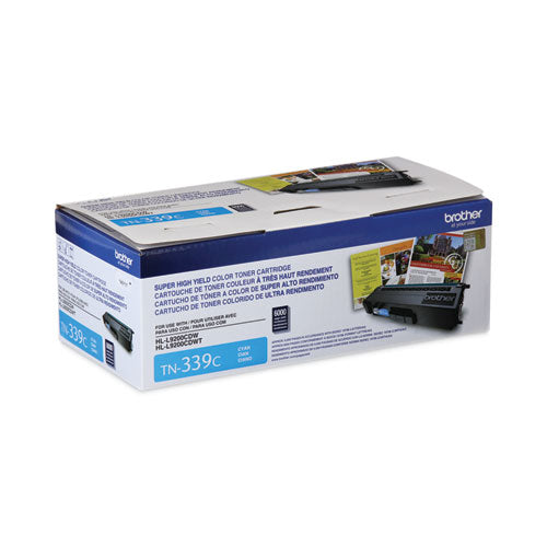 BROTHER  Super High-Yield Toner, 6,000 Page-Yield, Cyan - TN339C