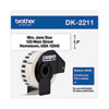 Continuous Film Label Tape, 1.1" x 50 ft Roll, White - DK2211
