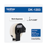 Die-Cut File Folder Labels, 0.66" x 3.4", White, 300 Labels/Roll - DK1203