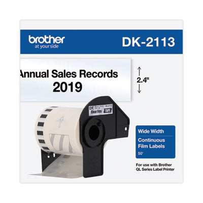 Continuous Film Label Tape, 2.4" x 50 ft Roll, Clear - DK2113