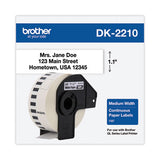 Continuous Paper Label Tape, 1.1" x 100 ft Roll, White - DK2210