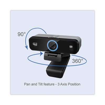 Cybertrack K4 4K ULTRA HD Fixed Focus USB Webcam, 3840 pixels x 2160 pixels, Black - CyberTrack K4