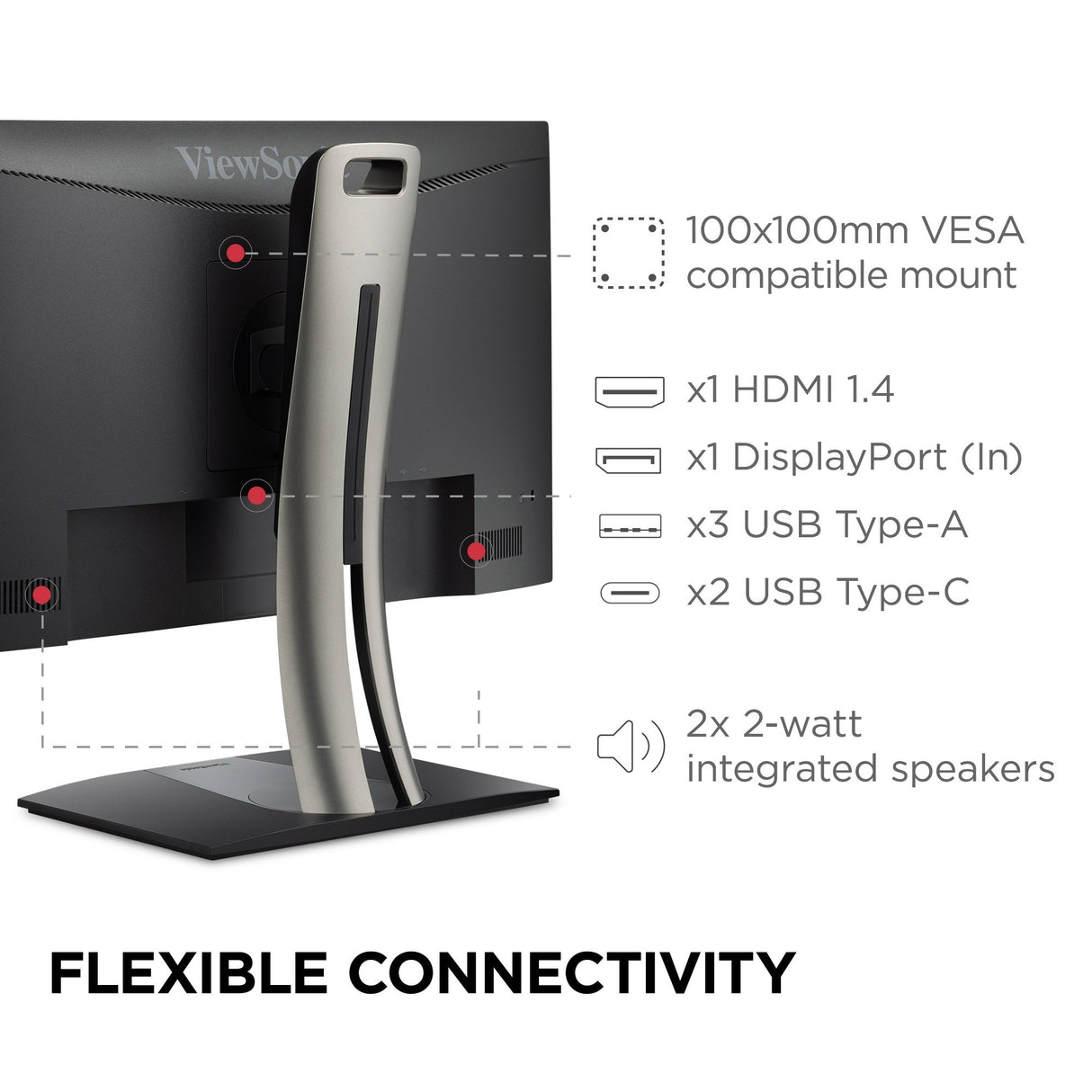 Viewsonic VP Series VP2456A computer monitor 61 cm (24") 1920 x 1080 pixels Full HD LED Black, Grey - VP2456A